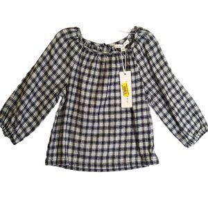 Copper Key Girl size 4 New Mint Flannel Long Sleeve Cotton Blend Pullover Top